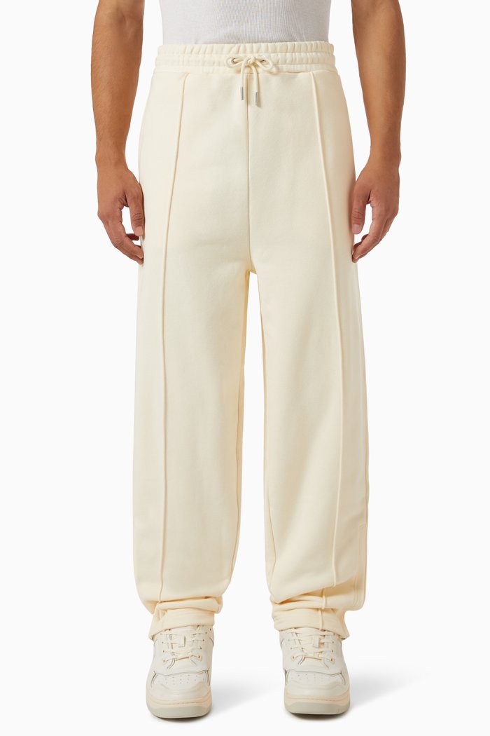 

Badge Sweatpants in Recycled Cotton Blend Fleece, Yellow