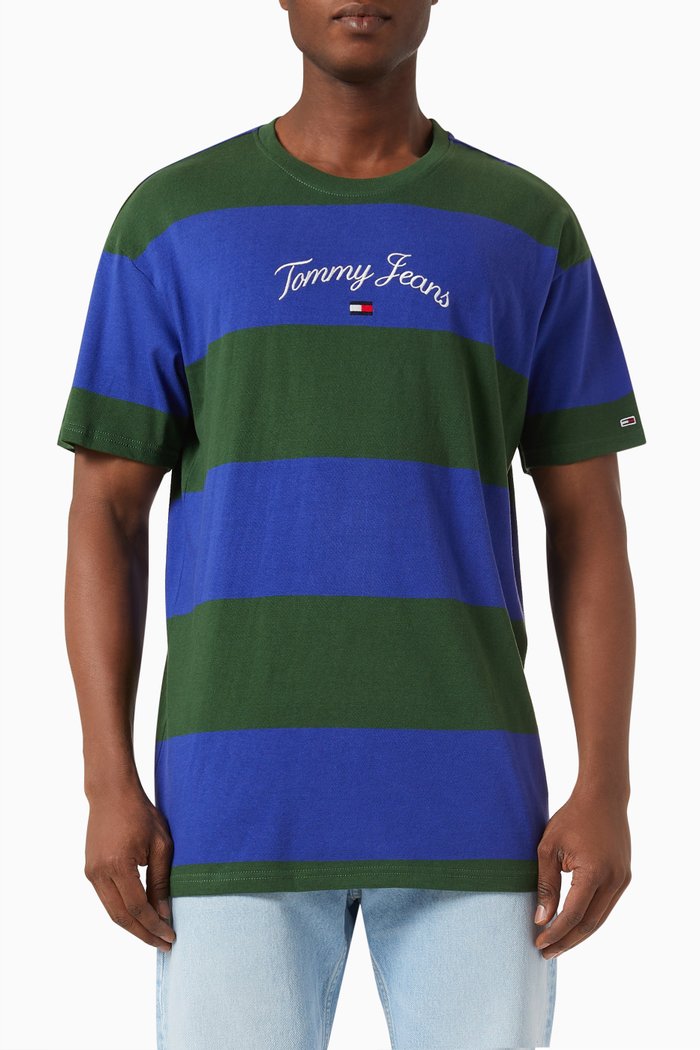 

Colourblock T-shirt in Cotton Jersey, Blue