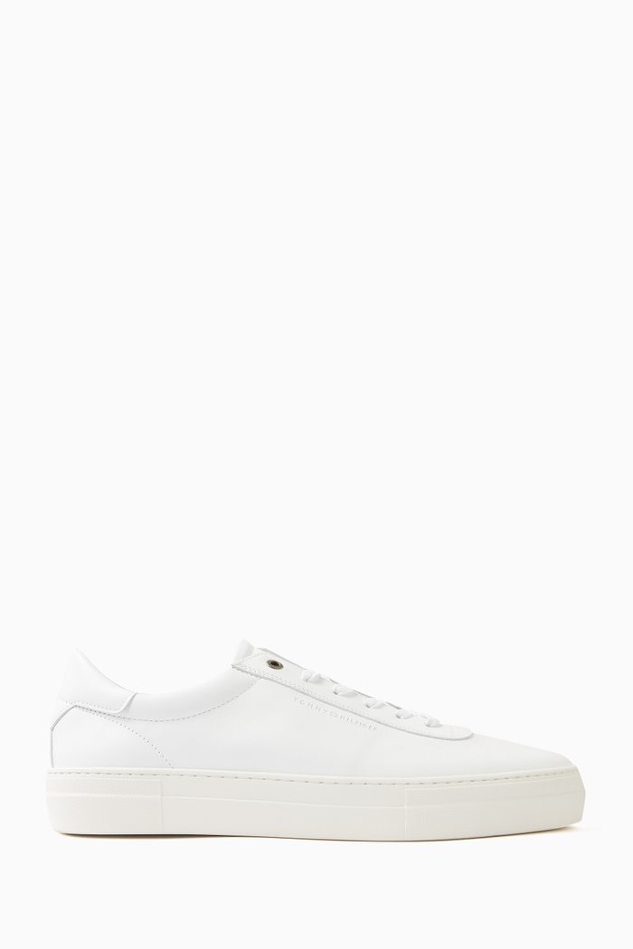 

Modern Cupsole Sneakers in Leather, White