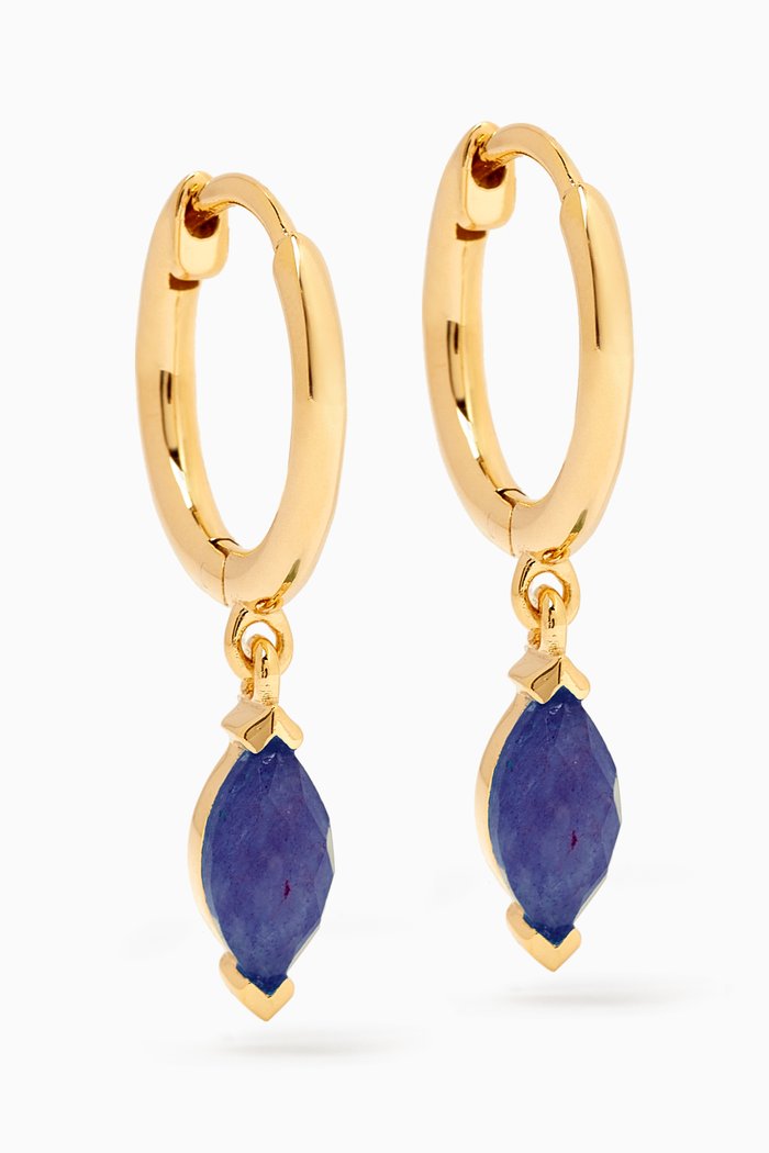 

Nomad Lapis Lazuli Hoop Earrings in 18kt Gold-plated Sterling Silver, Blue