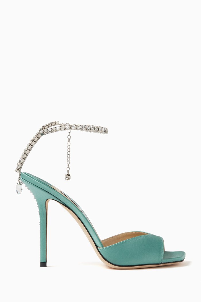 

Saeda 100 Sandals in Satin, Green