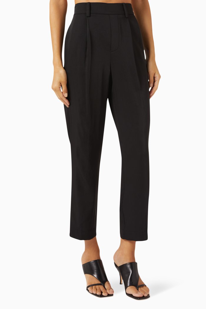 

Tapered Pants in Crepe, Black