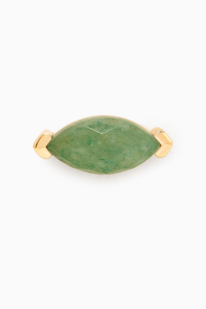 

Nomad Aventurine Single Earring in 18kt Gold-plated Sterling Silver, Green