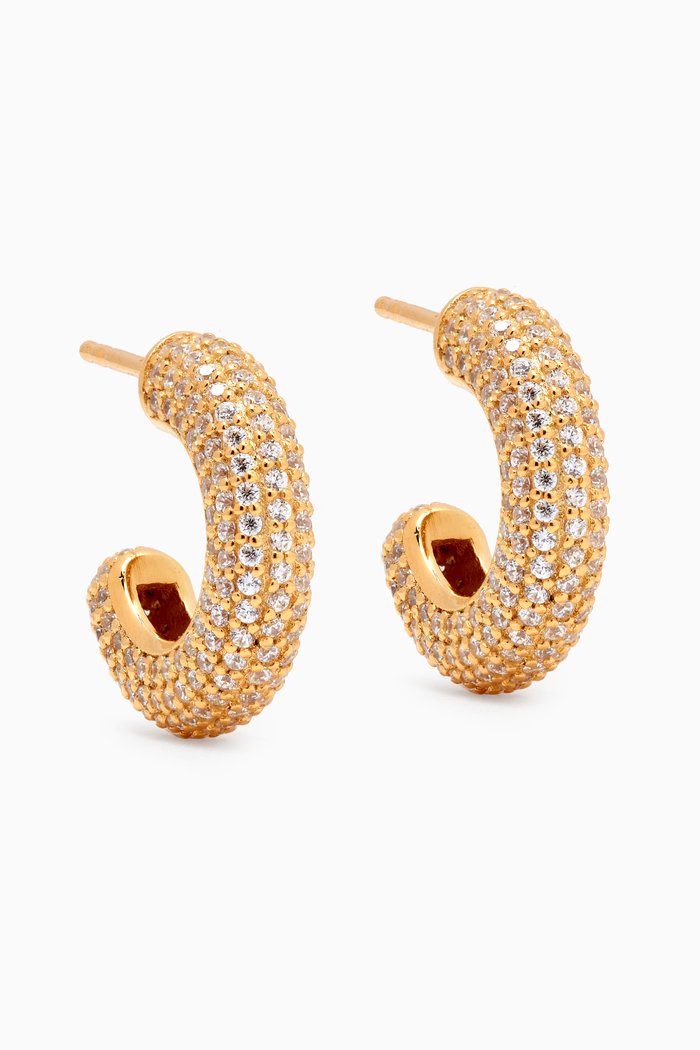 

King Hoop Earrings in 18kt Gold-plated Sterling Silver