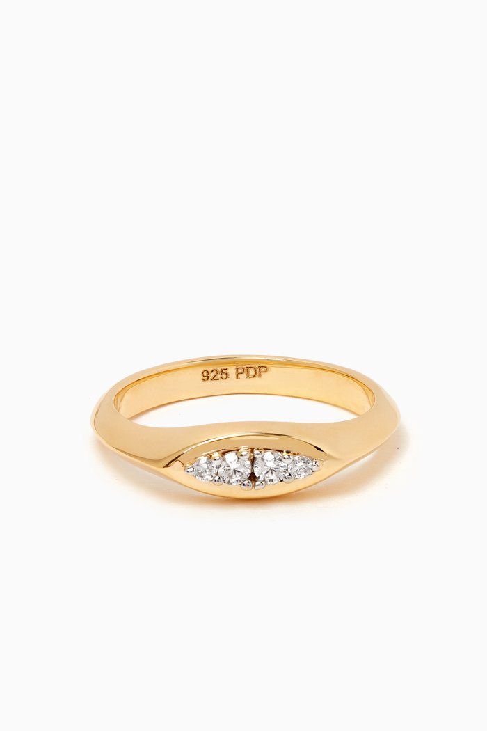 

Gala Stamp Ring in 18kt Gold-plated Sterling Silver