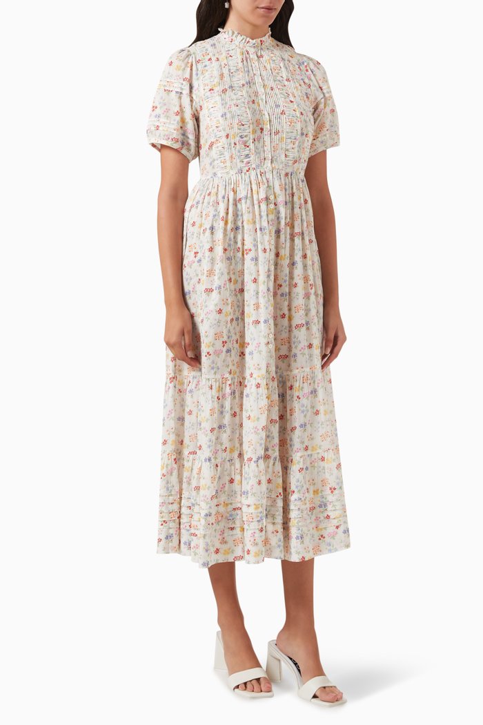 

Hathaway Midi Dress in Cotton, Multicolour