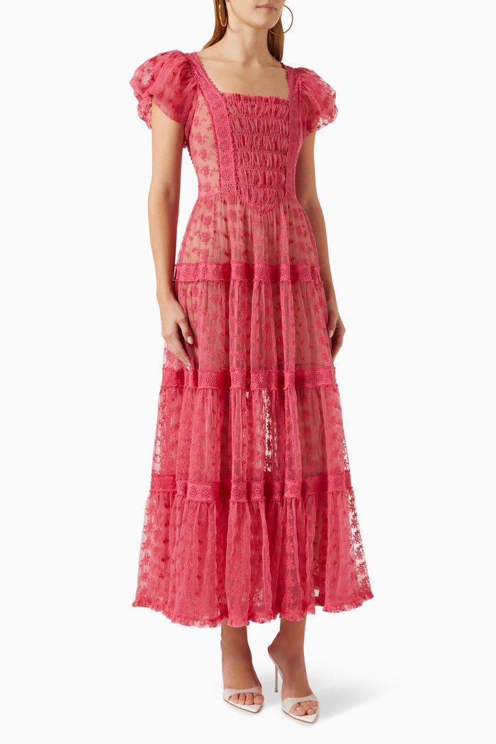 

Nadette Midi Dress in Tulle, Black