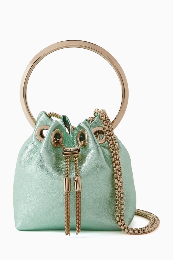 

Micro Bon Bon Bag in Metallic Nappa, Green
