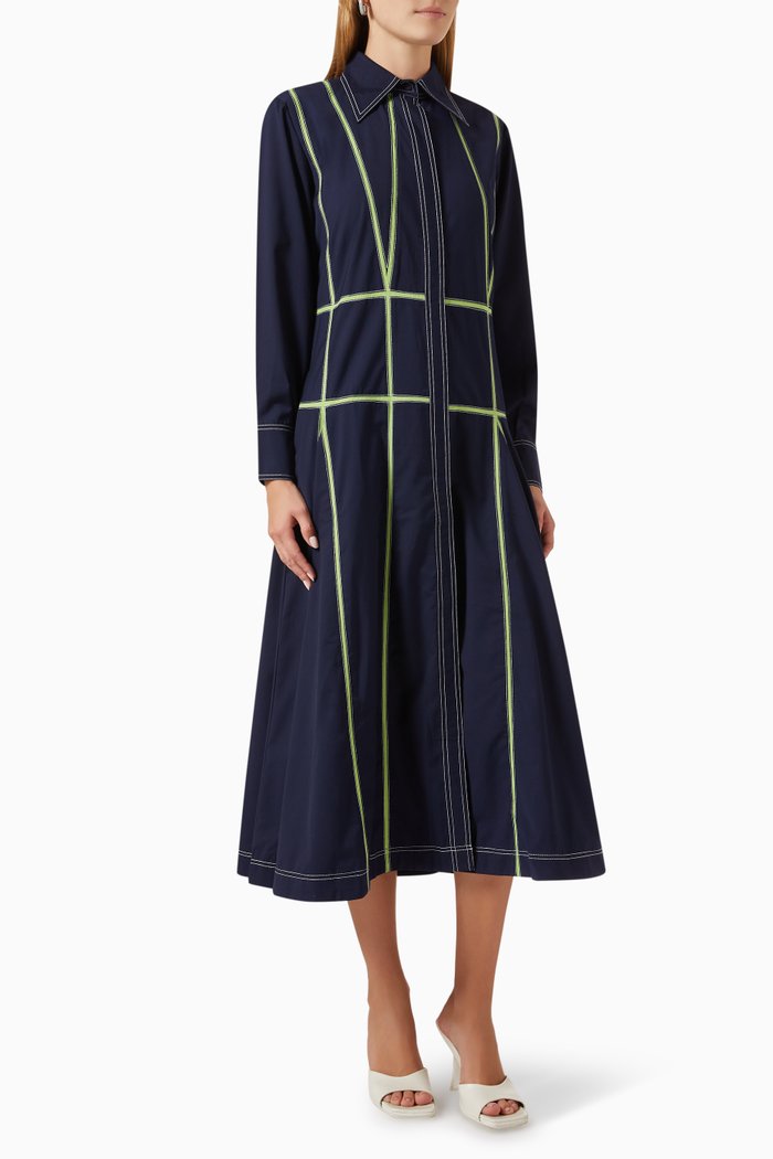 

Intersect Striped Midi Dress in Suiting, Blue