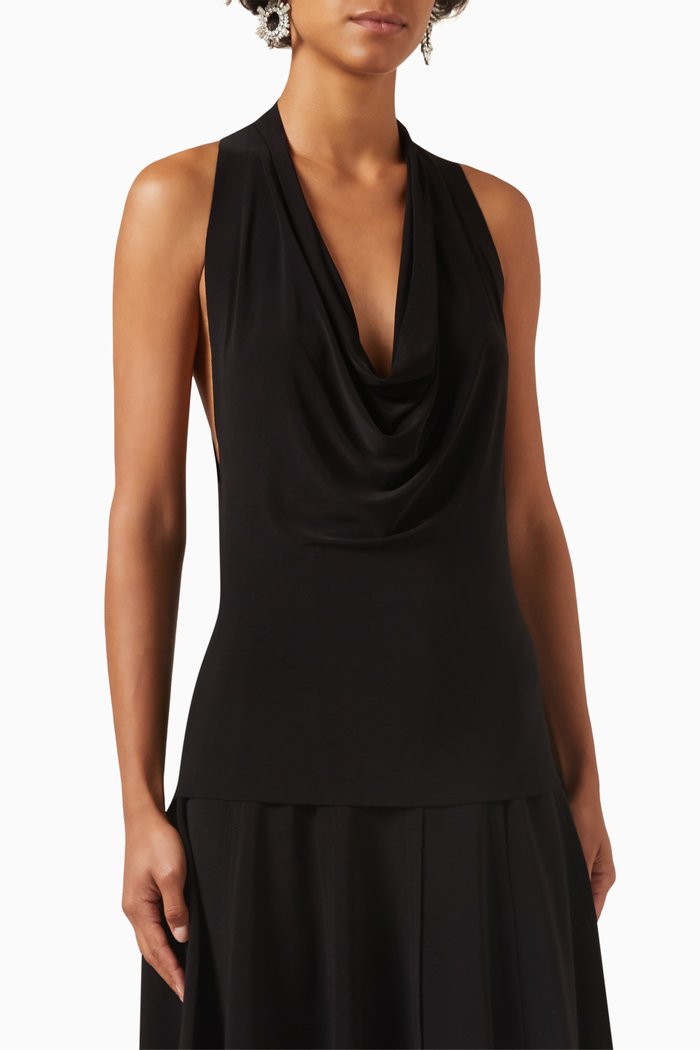 

Neeta Halter Top in Poly Lycra, Black