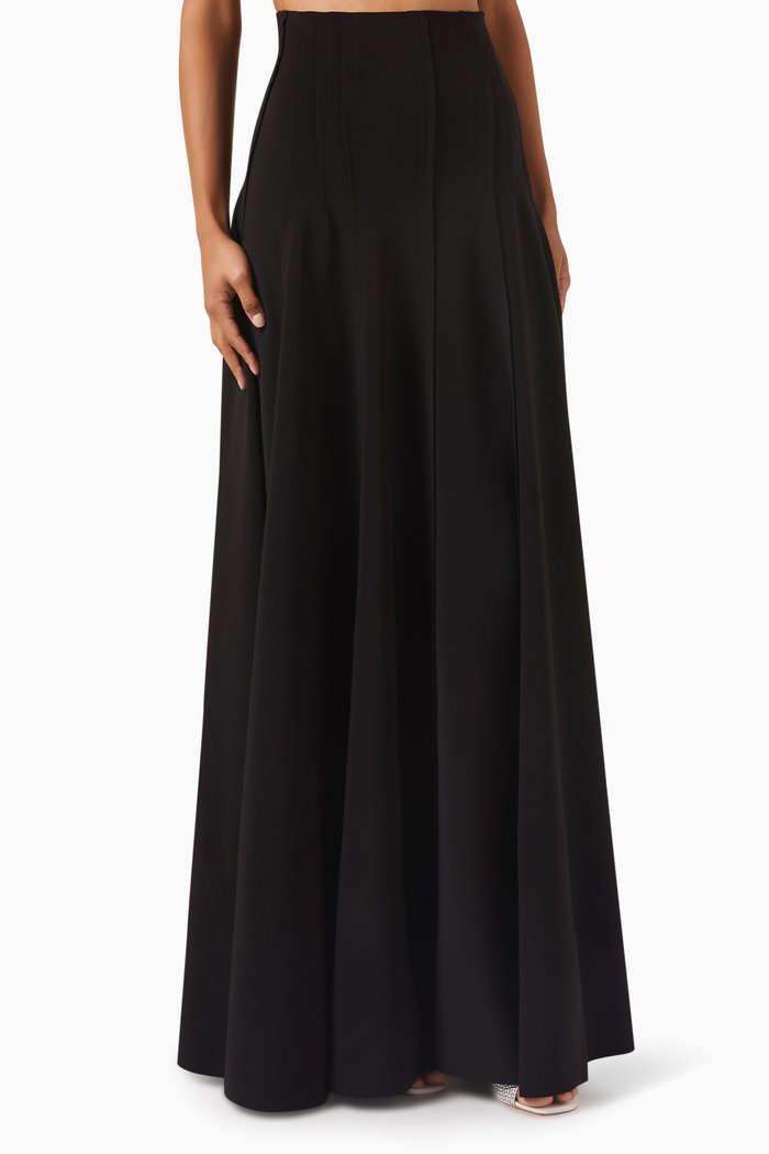 

Grace Maxi Skirt in Poly Lycra, Black