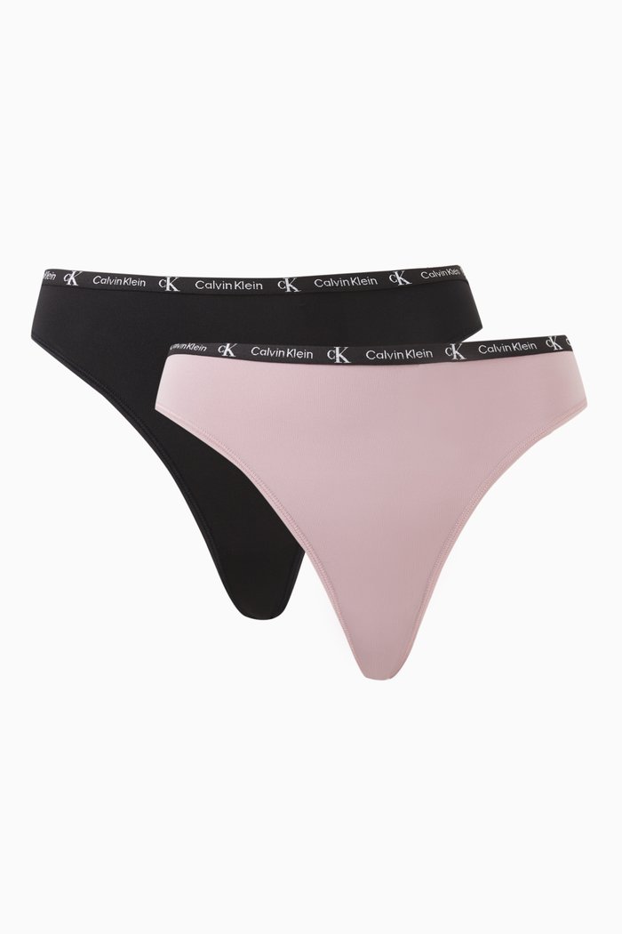 

Mid-waist Thong in Microfibre-jersey, Set of 2, Multicolour