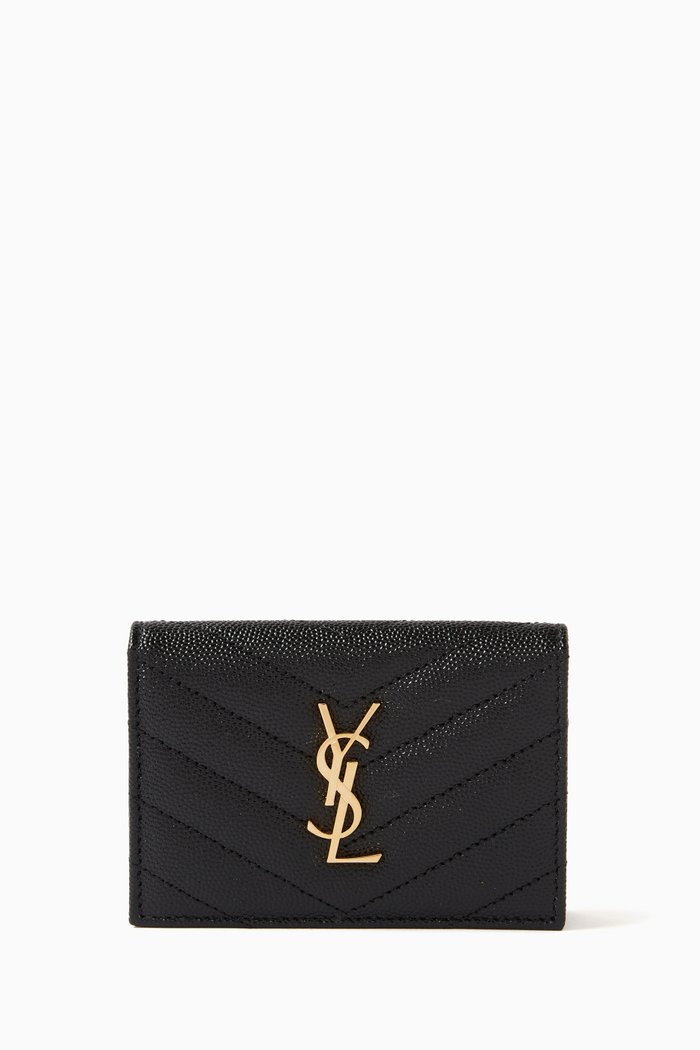 

Cassandre Matelassé Business Card Case in Matelassé Leather, Black