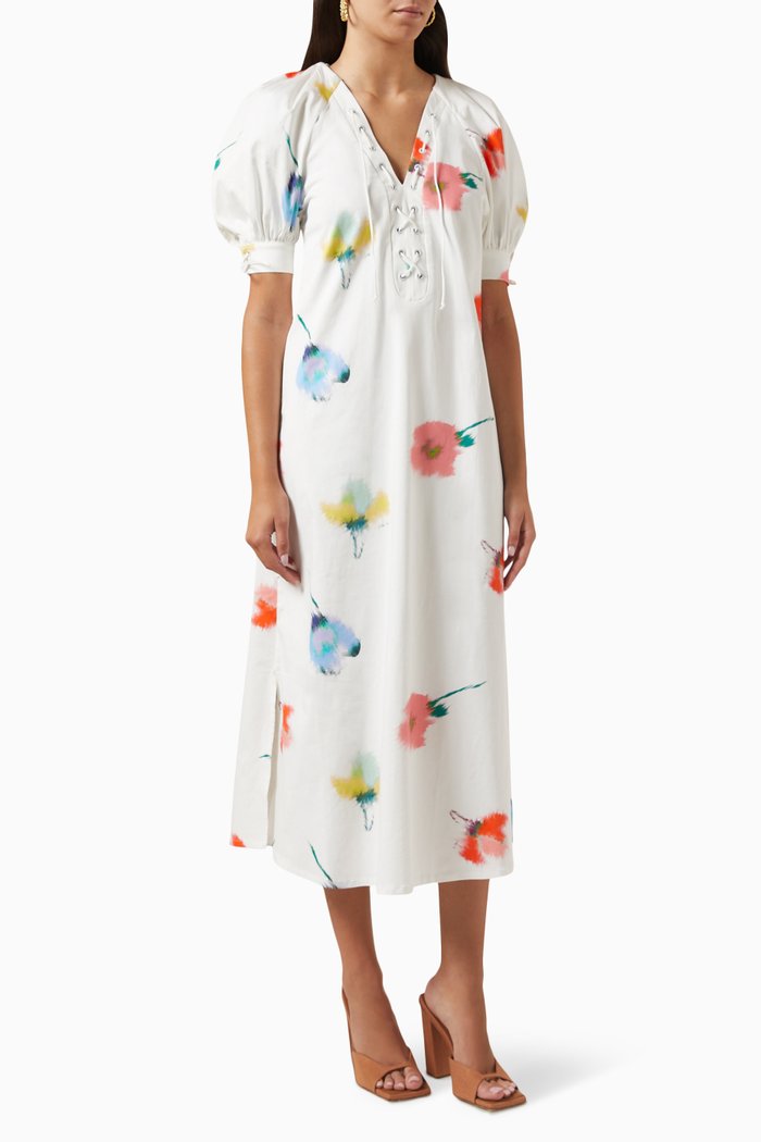 Garden Dress in Stretch-cotton, White