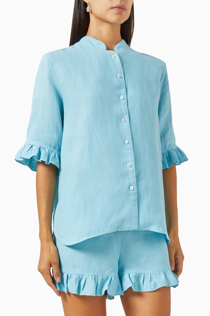 

Lounge Suit Set in Linen, Blue