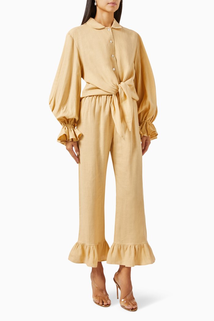 

Rumba Lounge Suit Set in Linen, Neutral