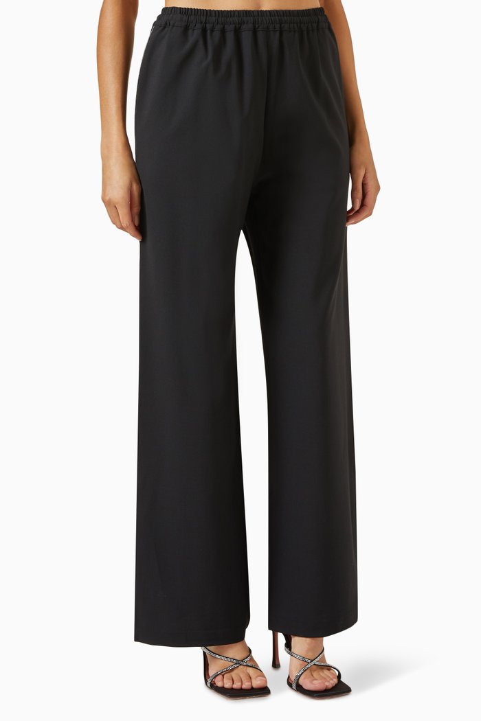 

Off Duty Piped Pants in Stretch Wool-blend, Black