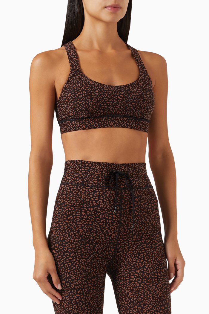Leo Dance Bra Top in Recycled Nylon, Brown
