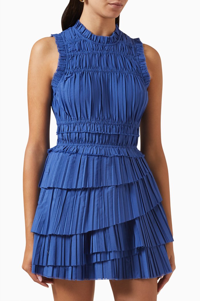 

Greir Mini Dress in Cotton, Blue