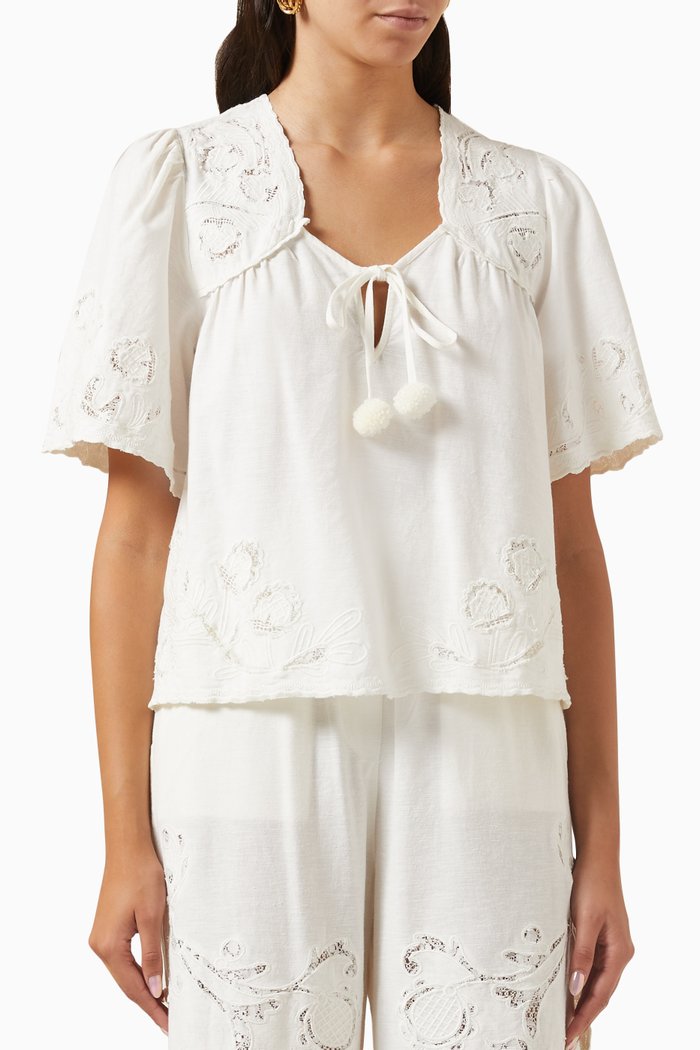 

Baylin Lace Top in Cotton Blend, Neutral