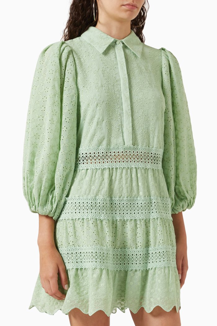 

Blakesley Eyelet Mini Dress, Green