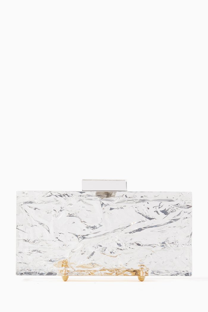 

Crushed Ice Clutch in Acrylic, Colourless