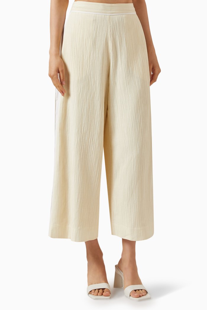 

Palazzo Pants in Crinkle-viscose, Neutral