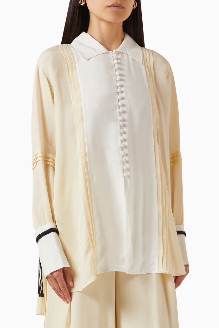 

Button Blouse in Cupro, Neutral