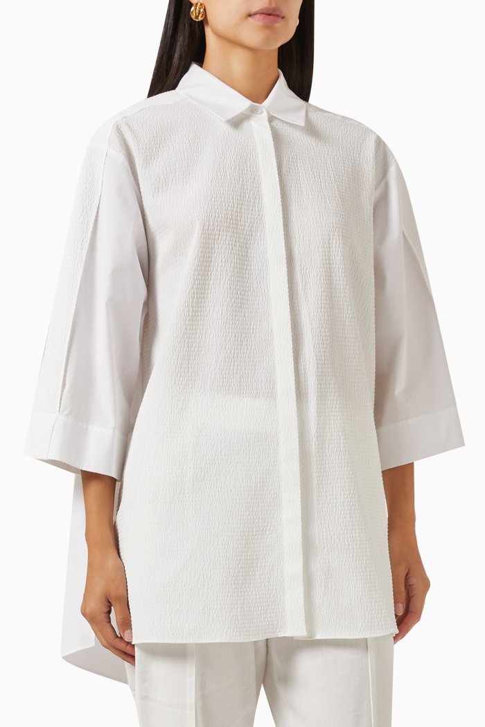 

Cape Blouse in Cotton, White