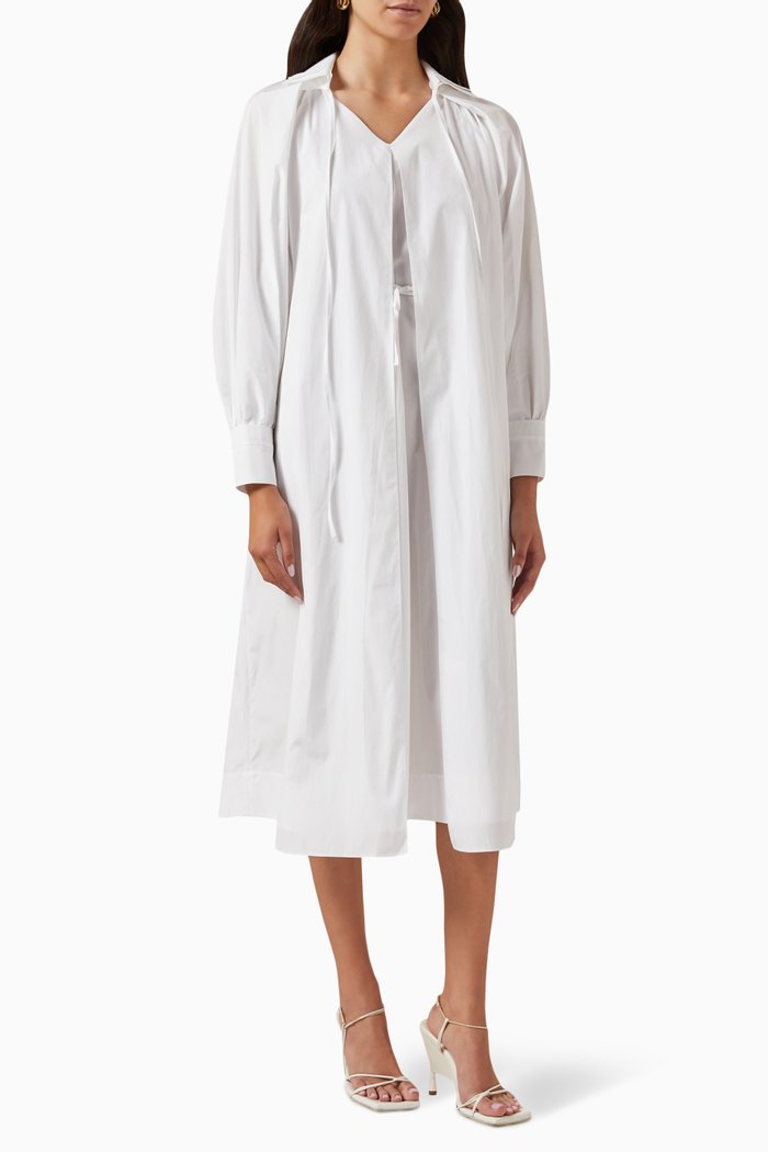 

Layered Belted Dress, White