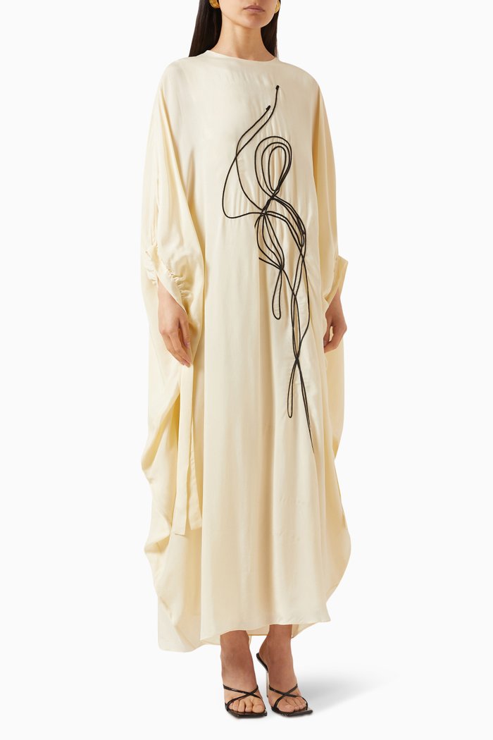 

Embroidered Maxi Dress, Neutral