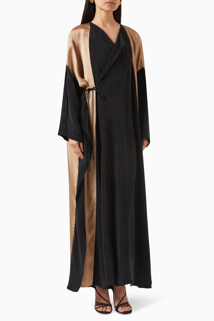 Two-tone Abaya, Black