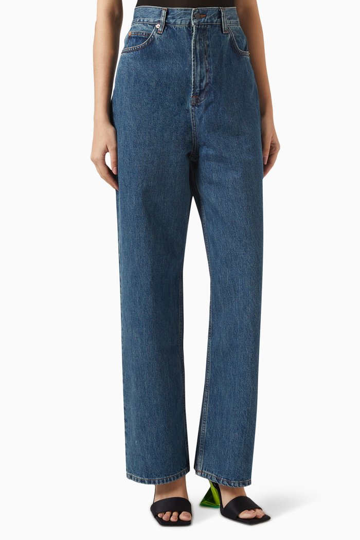 

Low-rise Straight-leg Jeans in Denim, Blue