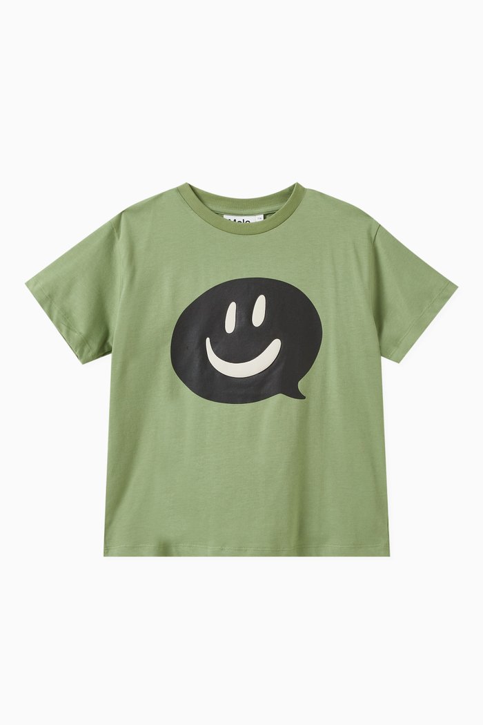 

Riley Speech Smiley T-Shirt in Organic Cotton, Green