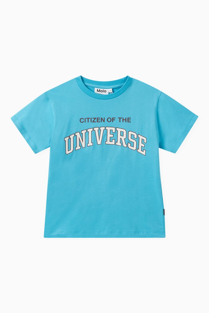 

Riley Speech Smiley T-Shirt in Organic Cotton, Blue