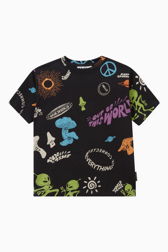 

Rodney Printed T-shirt in Cotton-jersey, Black