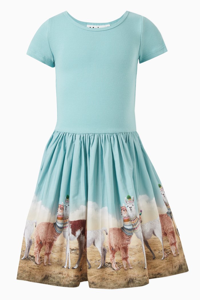 

Cissa Printed Dress in Cotton, Blue