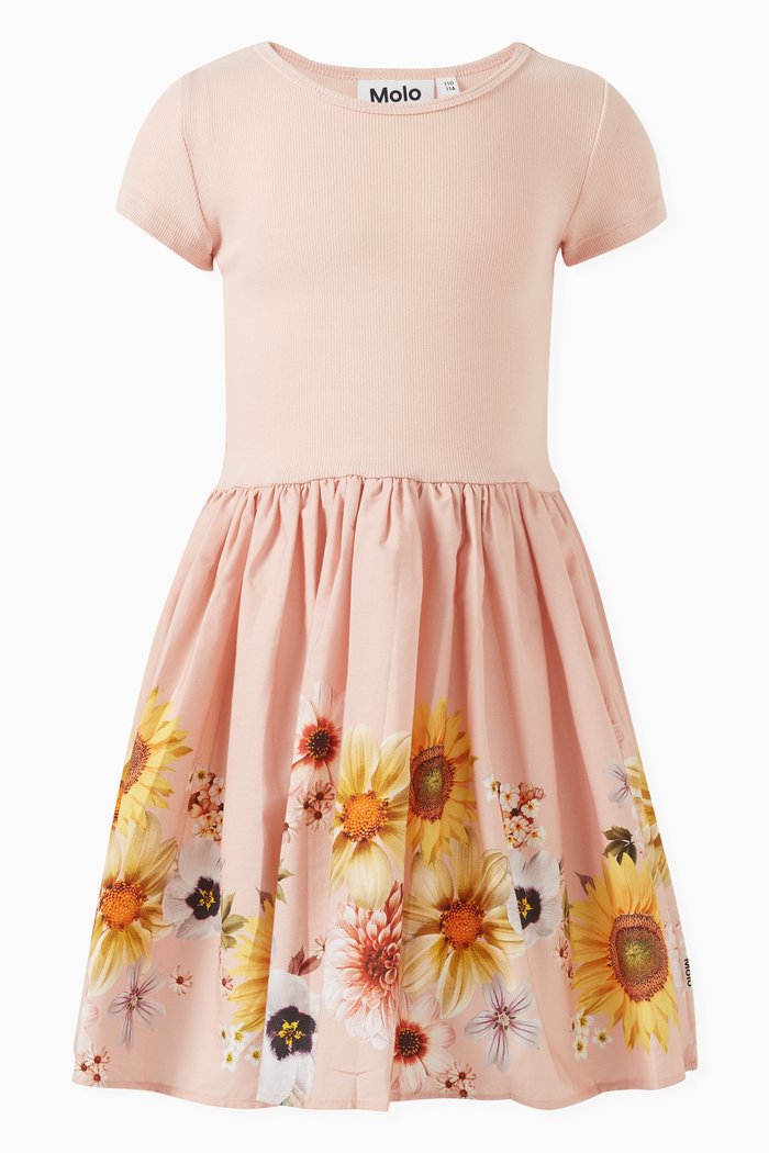 

Cissa Floral Printed Dress in Cotton, Pink