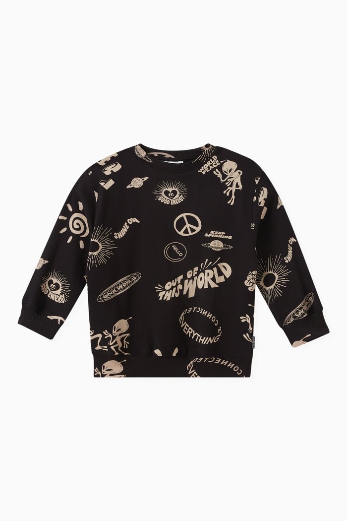 

Monti Printed Sweatshirt in Organic-cotton, Black