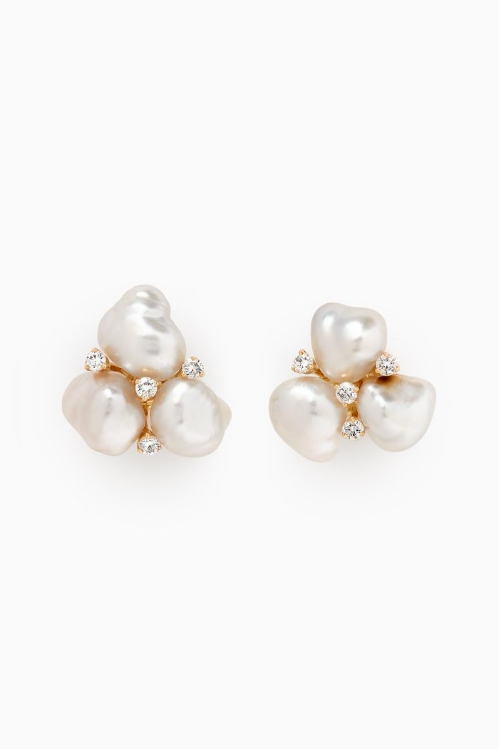 

Zoja Keshi Truffle Diamond Earrings in 18kt Gold, Yellow