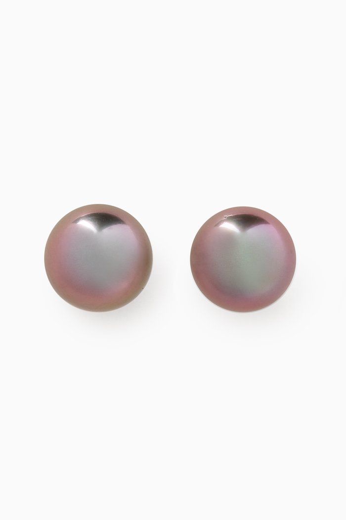 

Akila Pearl Stud Earrings in 18kt White Gold, Silver
