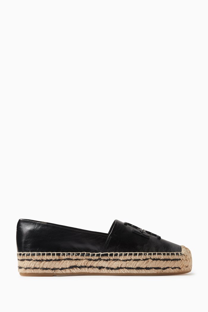 

Ines Platform Espadrilles in Leather, Black