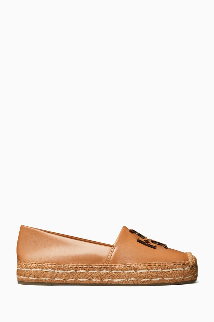 

Ines Platform Espadrilles in Leather, Brown