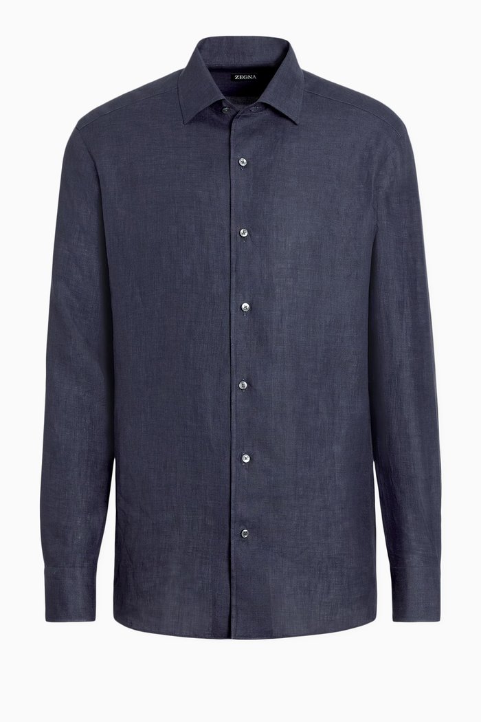 

Classic Shirt in Linen, Blue