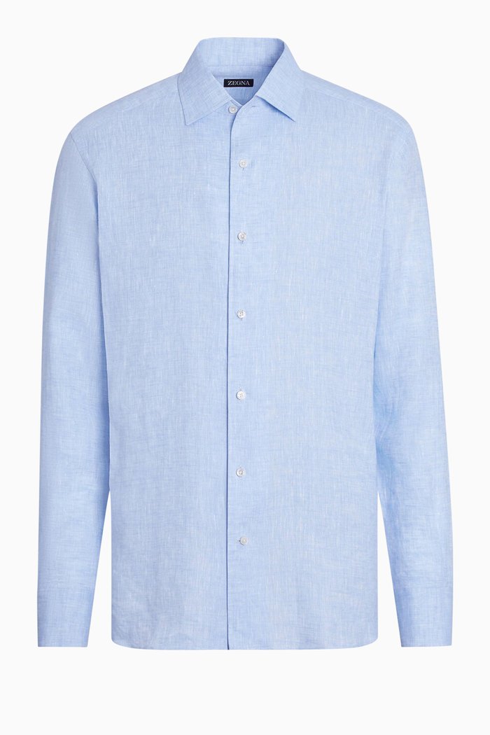 

Classic Shirt in Linen, Blue