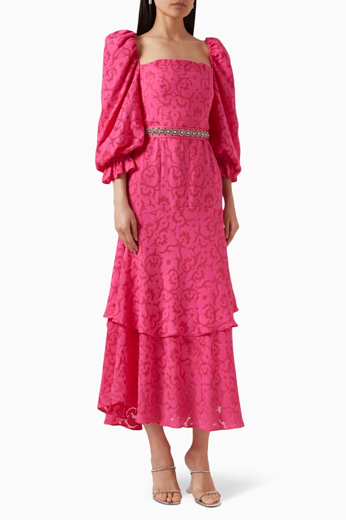 

Floral Midi Dress, Pink