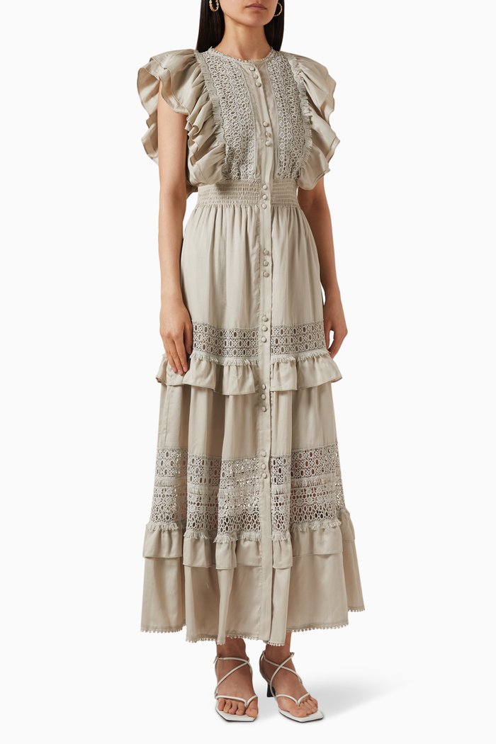

Lace Maxi Dress, Brown