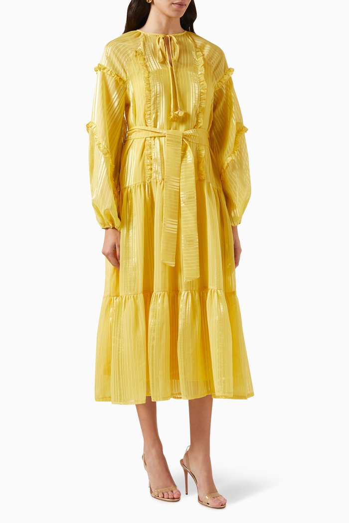 

Ruffle Midi Dress, Yellow