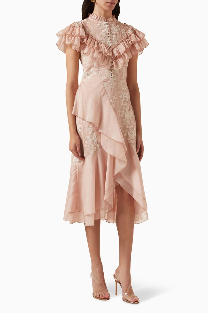 

Lace Midi Dress, Pink