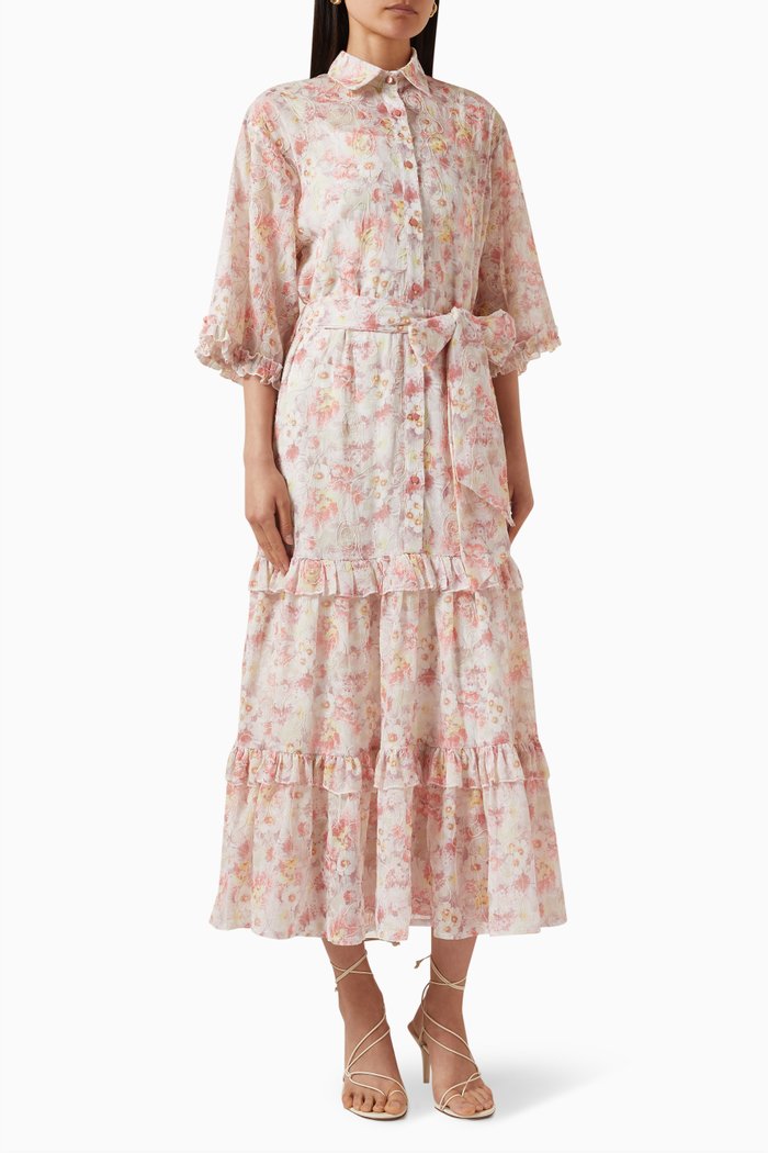 Floral Shirt Dress, Pink